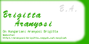 brigitta aranyosi business card